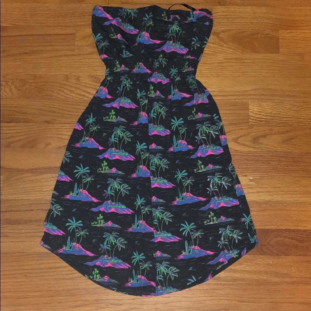 Palm tree black dress